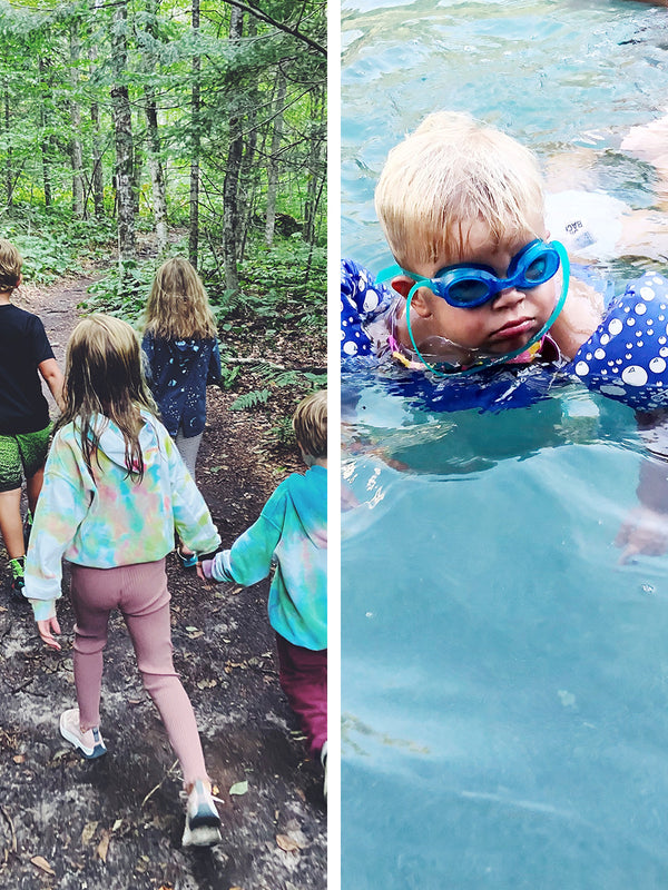 pictures of our families from this week on a hike and in the pool.