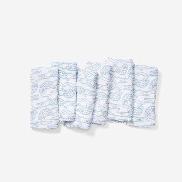 Burp Cloth Set x3 - Alligator | Bay Blue