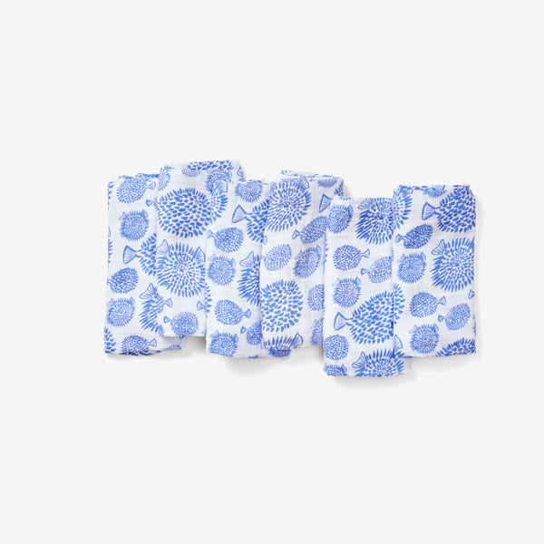 Burp Cloth Set x3 - Blowfish | Marine