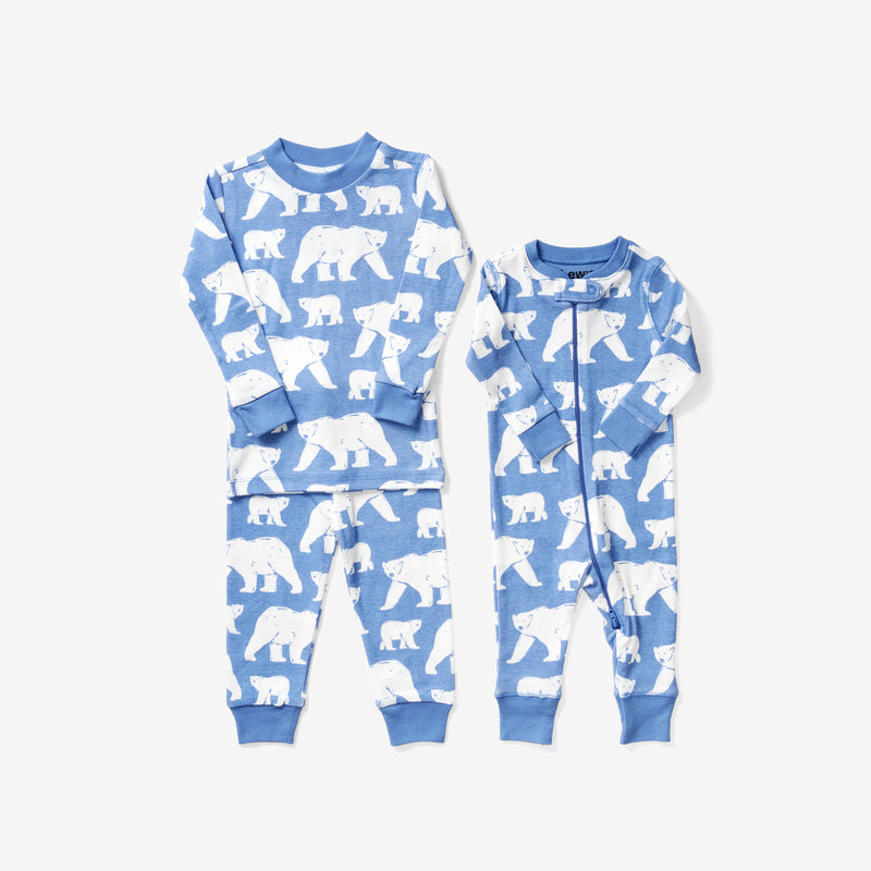 Baby Essentials Kids Baby Neutral Polar Bear Print Set, Cotton