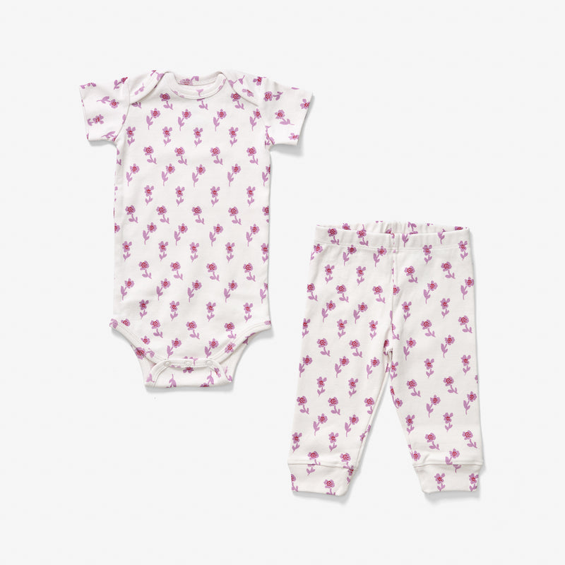 Onesie + Pant Set - Petite Fleur | Lilac