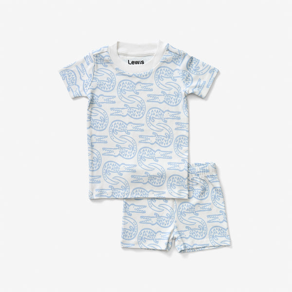 Pajama Set - Alligator | Bay Blue