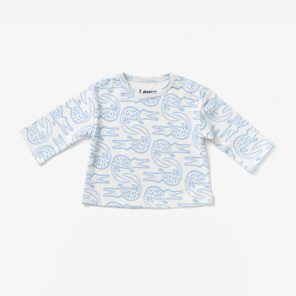 Baby Long Sleeve T Shirt - Alligator | Bay Blue