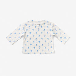 Baby Long Sleeve T Shirt - Flower Polka Dot | Sky