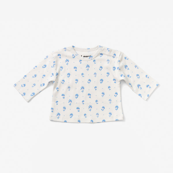 Baby Long Sleeve T Shirt - Flower Polka Dot | Sky