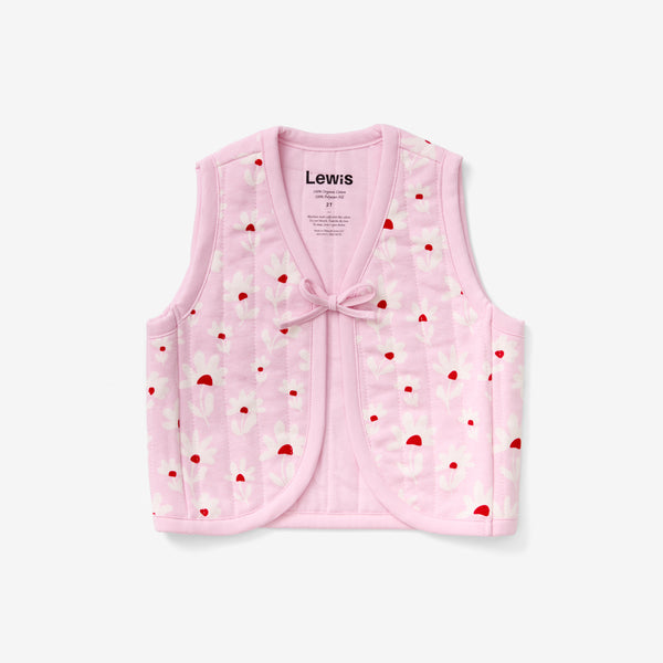 Quilted Tie Vest - Flower Field | Peony