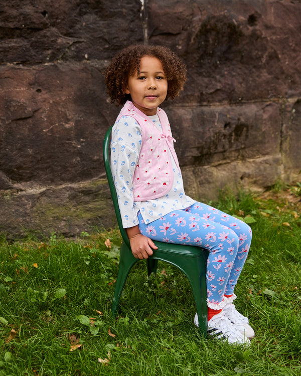 Quilted Tie Vest - Flower Field | Peony