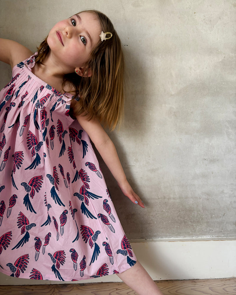 Tie Dress - Parrot | Cotton Candy