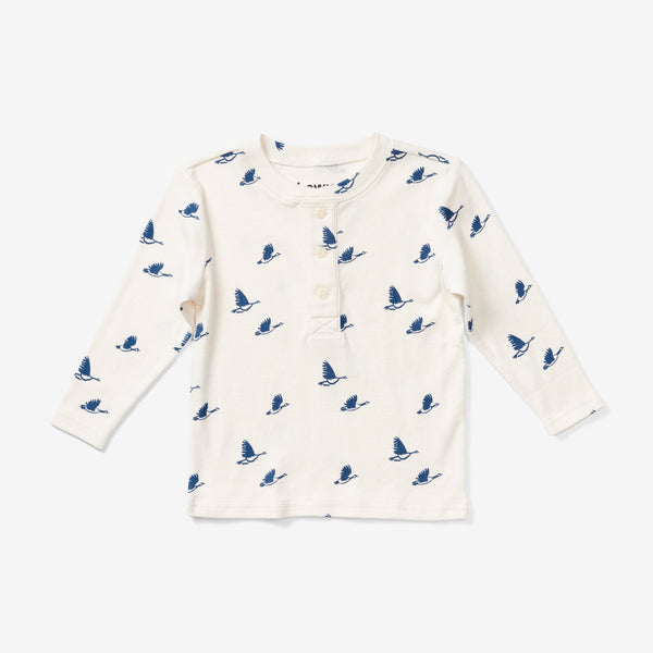 Long Sleeve Henley - Geese | Denim