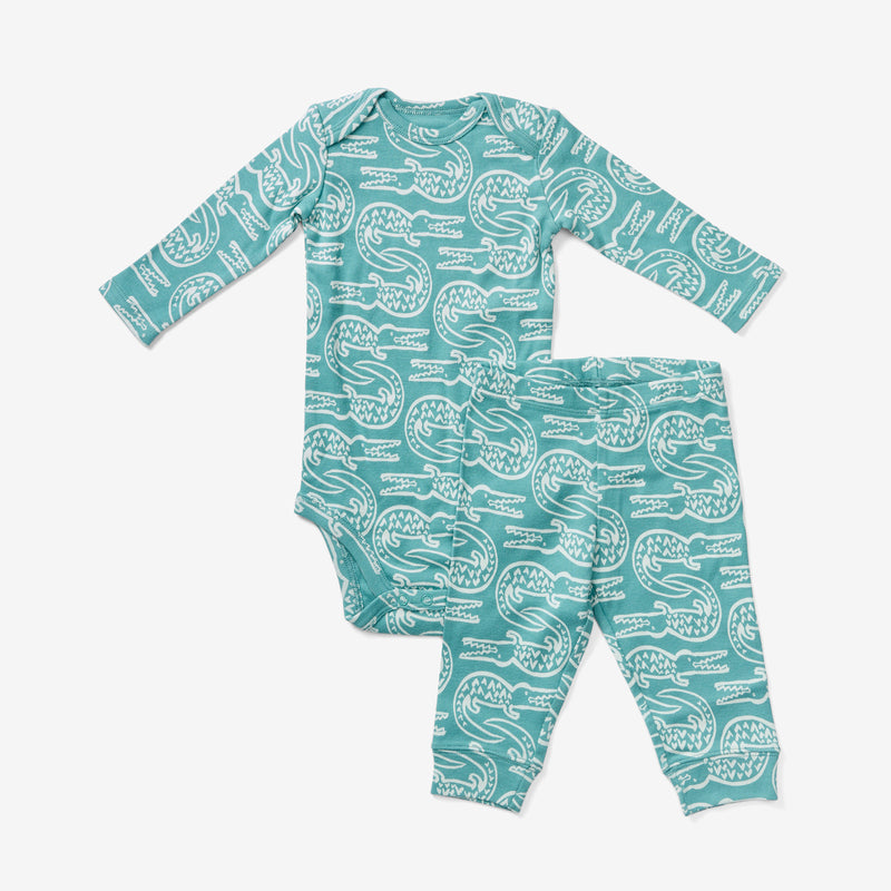 Onesie + Pant Set - Alligator | Spruce