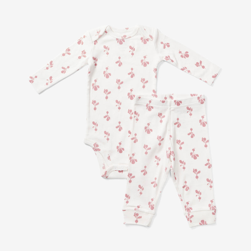 Onesie + Pant Set - Mini Radish | Rose