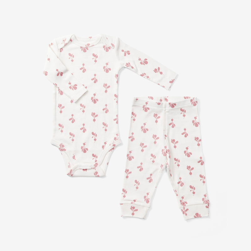 Onesie + Pant Set - Mini Radish | Rose