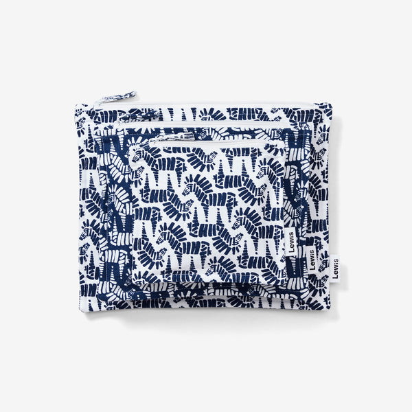 Zip Pouch Set - Zebra | Denim