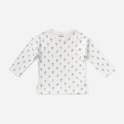 Long Sleeve T Shirt - Flower Polka Dot | Sky
