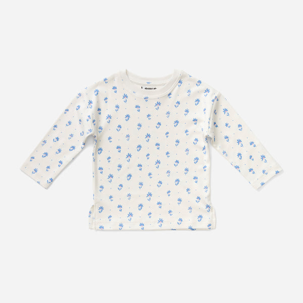 Long Sleeve T Shirt - Flower Polka Dot | Sky