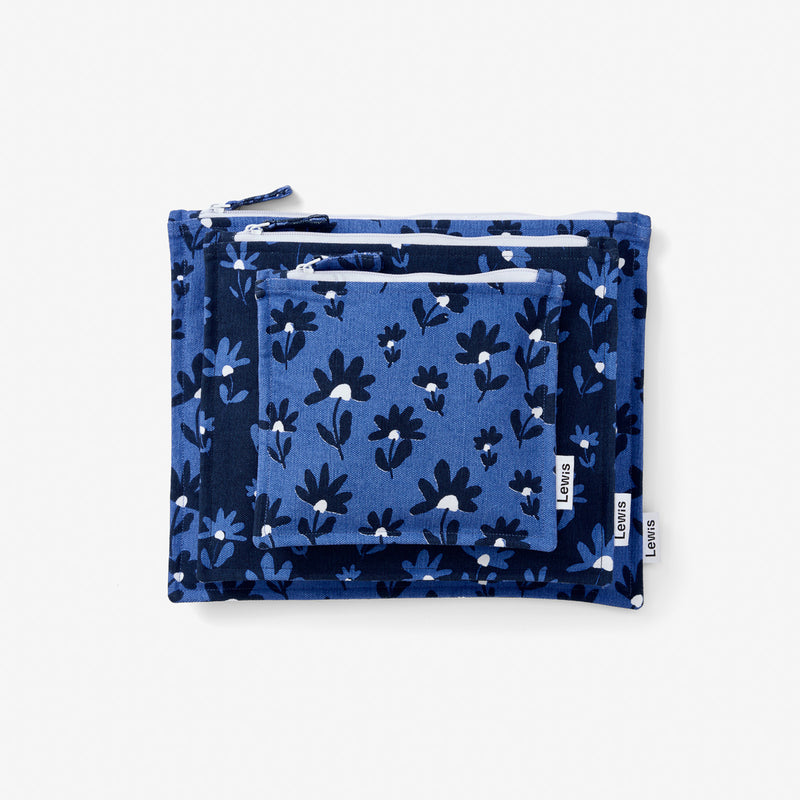 Zip Pouch Set - Flower Field | Midnight