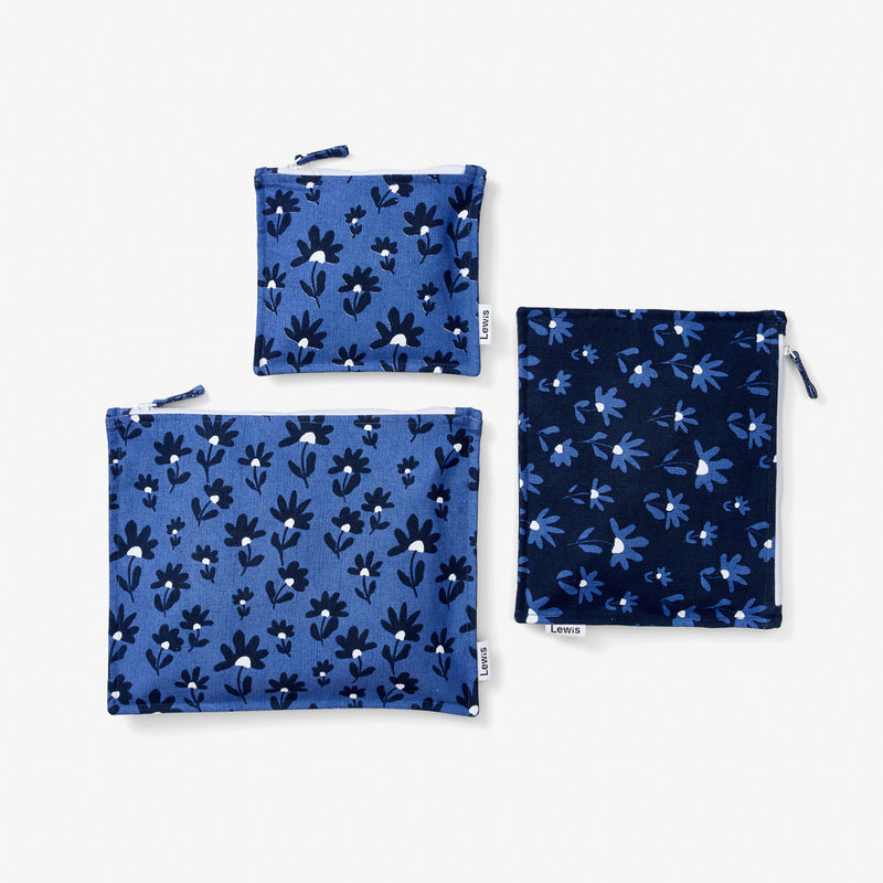 Zip Pouch Set - Flower Field | Midnight