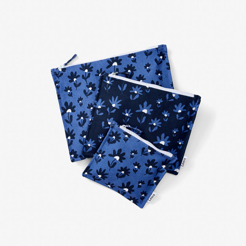 Zip Pouch Set - Flower Field | Midnight