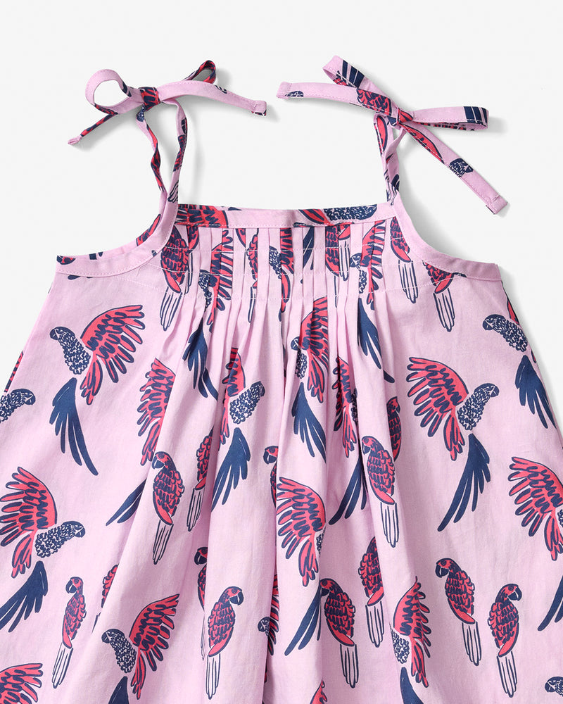 Tie Dress - Parrot | Cotton Candy