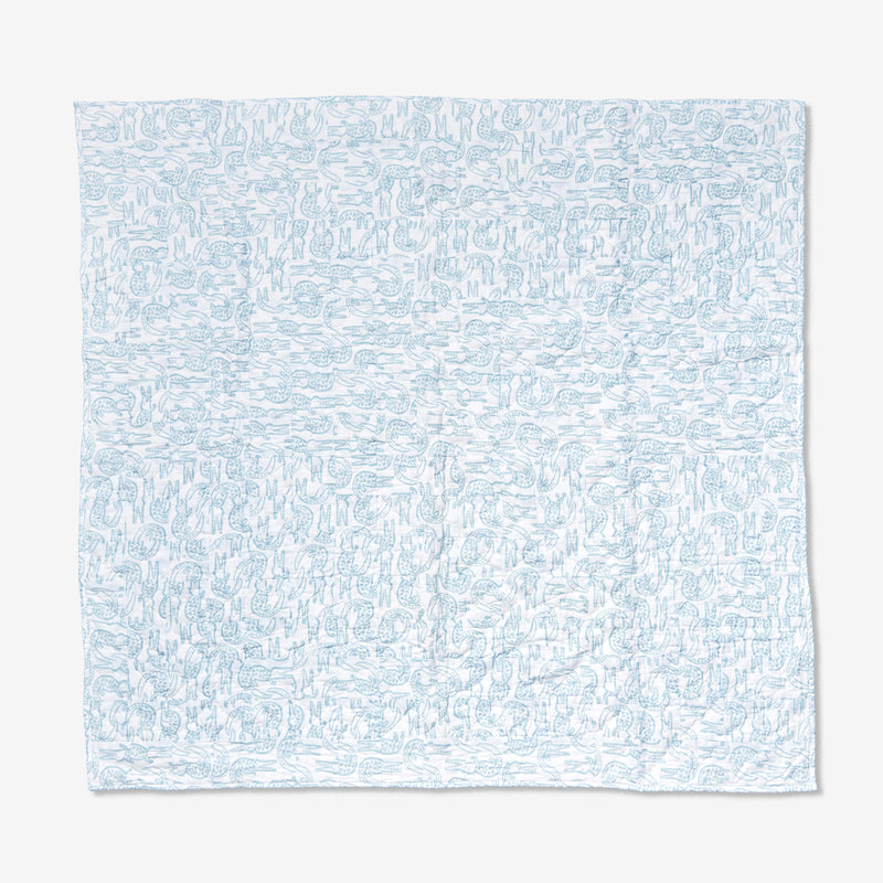 Baby Quilt - Alligator | Bay Blue