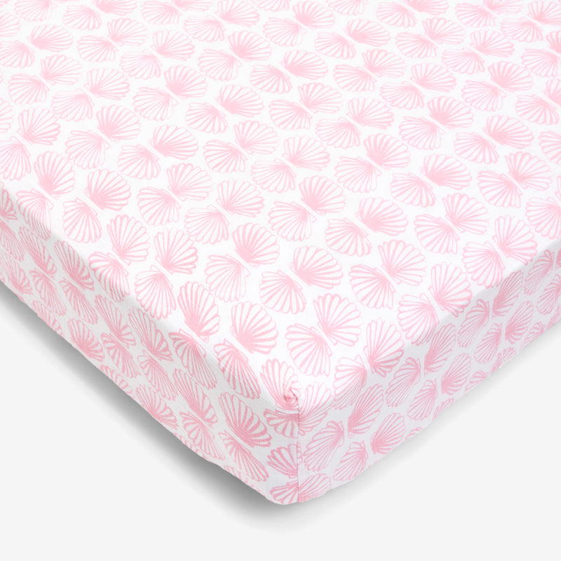 Organic Cotton Crib Sheets by Lewis Scallop in Lilac