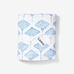 Quilted Baby Blanket - Stingray | Marine