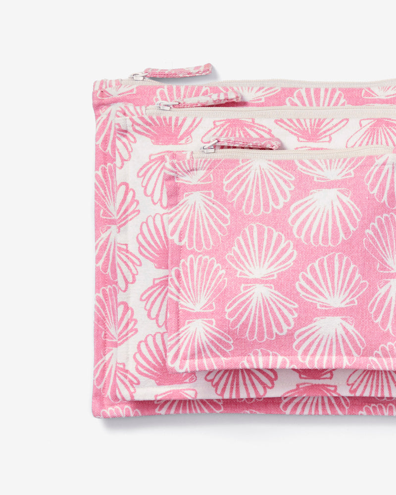 Zip Pouch Set - Scallop | Lilac