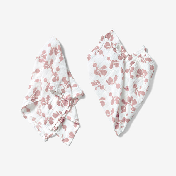 Burp Cloth Set - Radish | Mauve