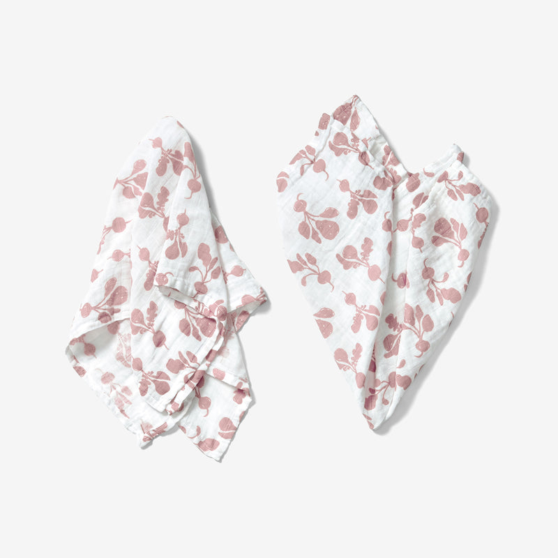 Burp Cloth Set - Radish | Mauve