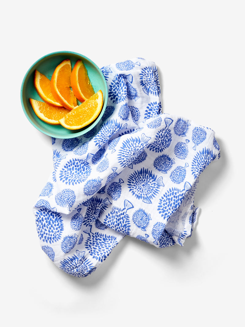 Burp Cloth Set - Blowfish | Marine