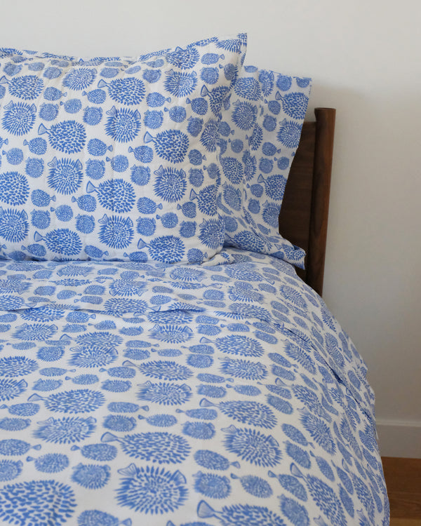 Quilted Pillow Sham - Blowfish | Marine