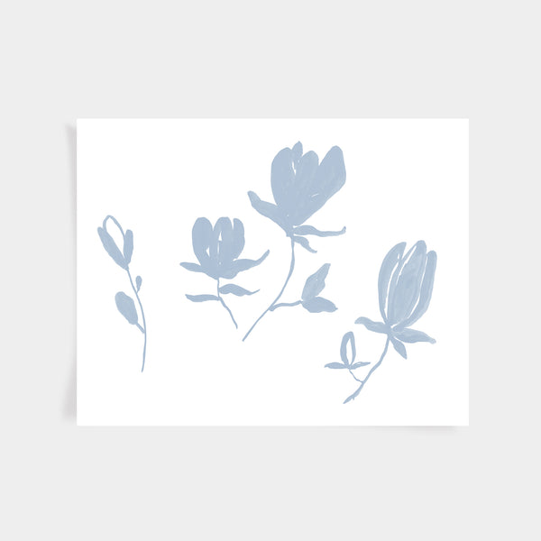 Magnolia Print - Bay Blue