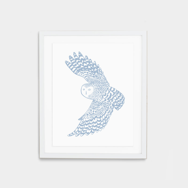 Owl Print - Bay Blue