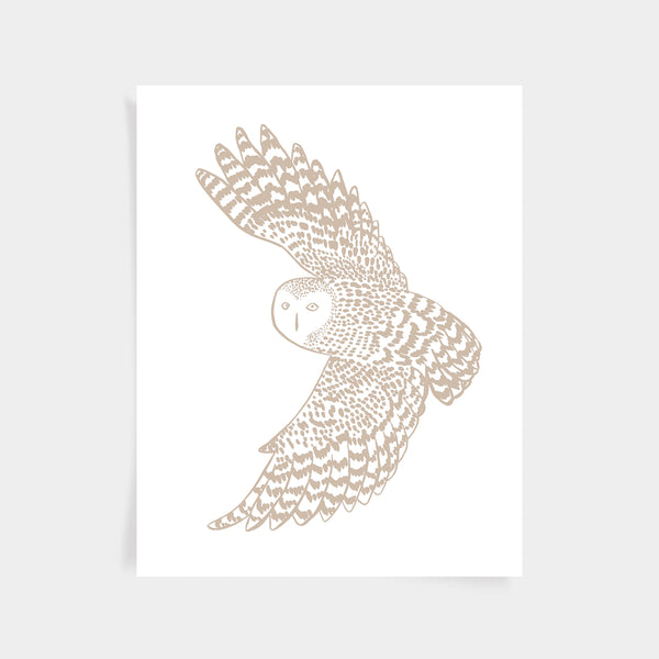Owl Print - Wheat
