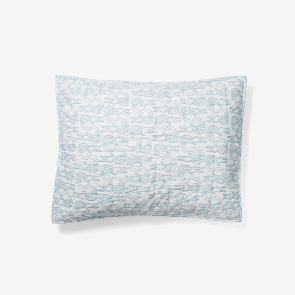 Quilted Pillow Sham - Alligator | Bay Blue