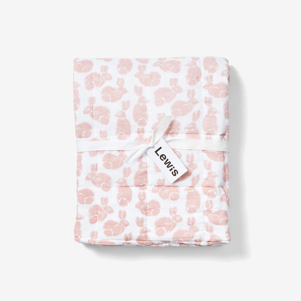 Quilted Baby Blanket - Bunny | Blush