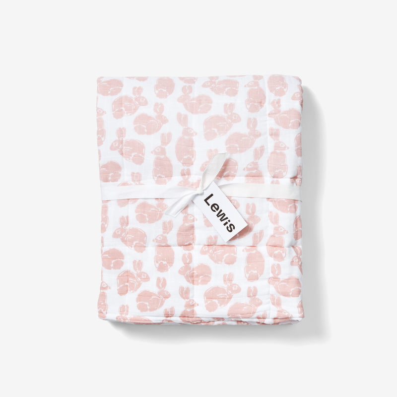 Quilted Baby Blanket - Bunny | Blush