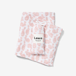 Swaddle + Burp Cloth Set - Bunny | Blush